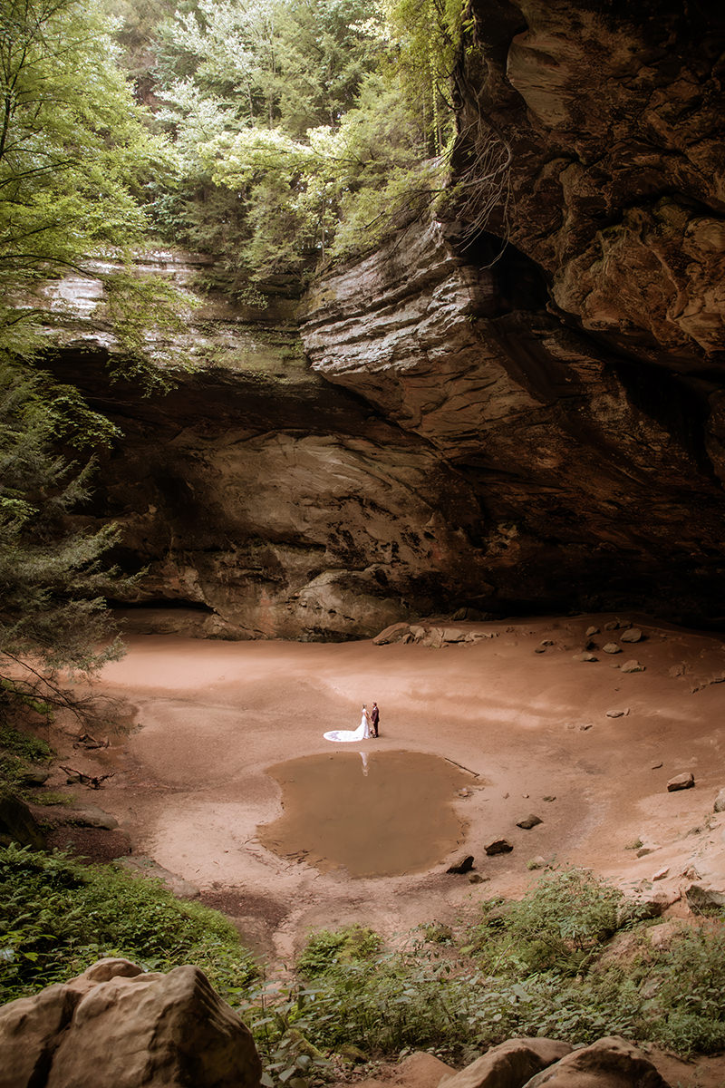 Ash Cave Hocking Hills Ohio Wandering Weddings Adventure Elopement Photographer Elizabeth Nihiser