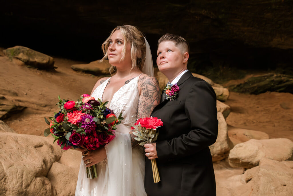 Hocking Hills Ash Cave Private Vows Renewal One Year Anniversary Taco Bell Dairy Queen Alternative Reception Elizabeth Nihiser Photography LGBTQ+ Elopement