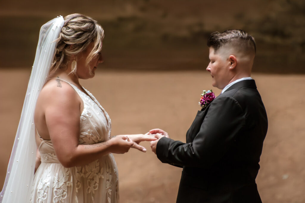 Hocking Hills Ash Cave Private Vows Renewal One Year Anniversary Taco Bell Dairy Queen Alternative Reception Elizabeth Nihiser Photography LGBTQ+ Elopement