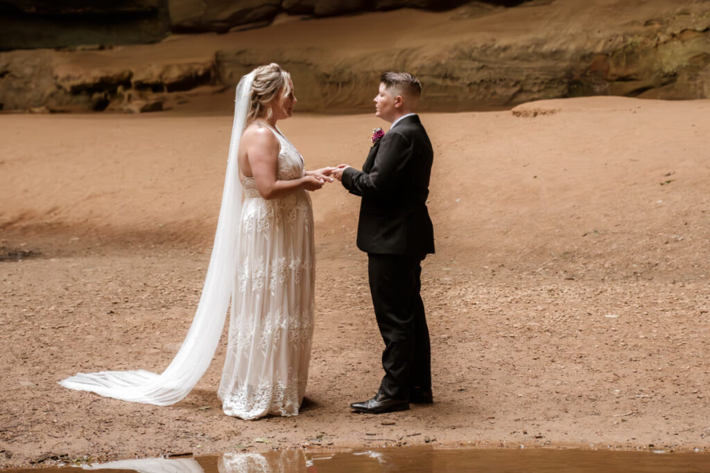 Hocking Hills Ash Cave Private Vows Renewal One Year Anniversary Taco Bell Dairy Queen Alternative Reception Elizabeth Nihiser Photography LGBTQ+ Elopement