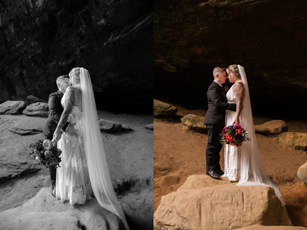 Hocking Hills Ash Cave Private Vows Renewal One Year Anniversary Taco Bell Dairy Queen Alternative Reception Elizabeth Nihiser Photography LGBTQ+ Elopement