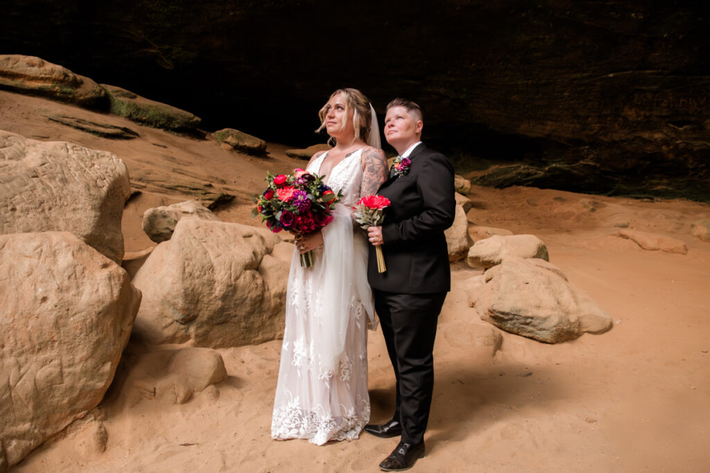 Hocking Hills Ash Cave Private Vows Renewal One Year Anniversary Taco Bell Dairy Queen Alternative Reception Elizabeth Nihiser Photography LGBTQ+ Elopement