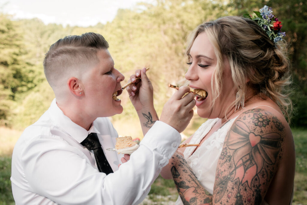 Hocking Hills Ash Cave Private Vows Renewal One Year Anniversary Taco Bell Dairy Queen Alternative Reception Elizabeth Nihiser Photography LGBTQ+ Elopement