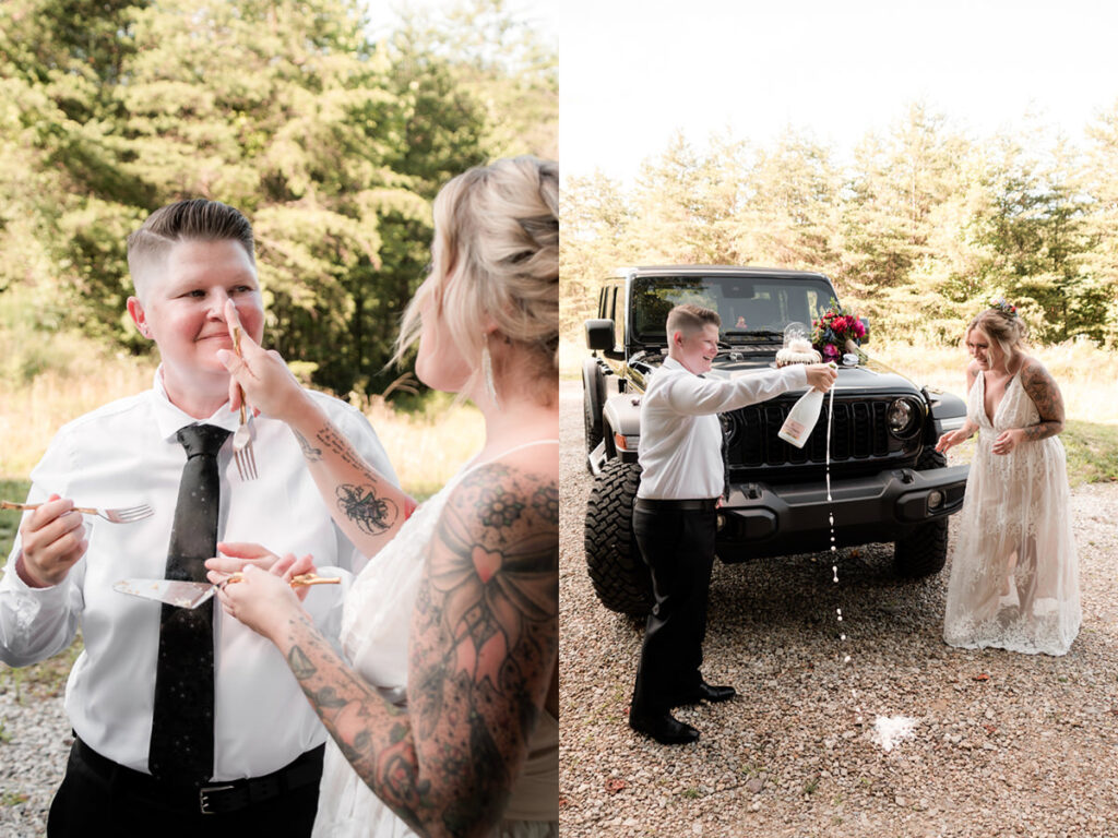 Hocking Hills Ash Cave Private Vows Renewal One Year Anniversary Taco Bell Dairy Queen Alternative Reception Elizabeth Nihiser Photography LGBTQ+ Elopement