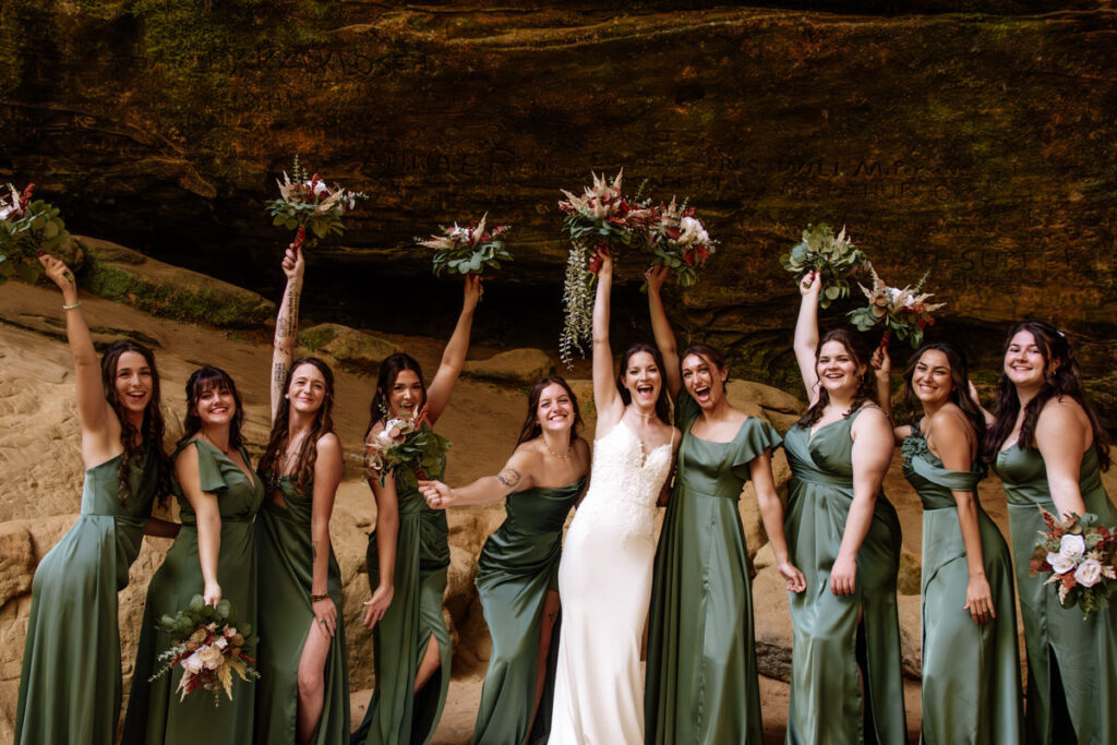 Hocking Hills Haven at Cedar Grove Ash Cave Wedding Group Photos