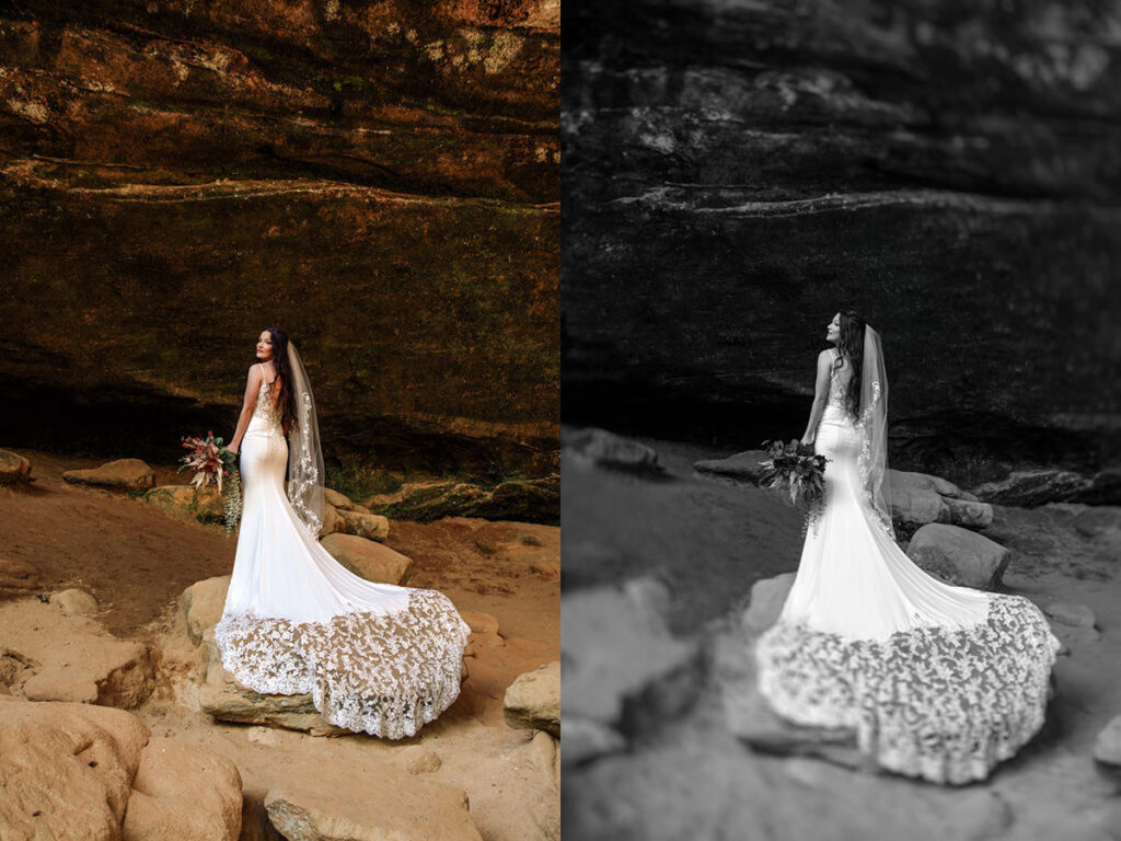 Hocking Hills Haven at Cedar Grove Ash Cave Wedding First Look Private Vows