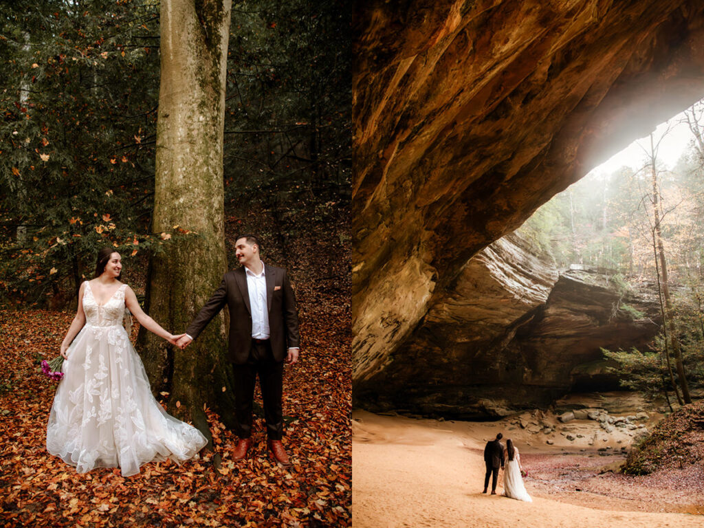 Old Man's Cave Hocking Hills Ohio Adventure Elopement Photographer Ash Cave