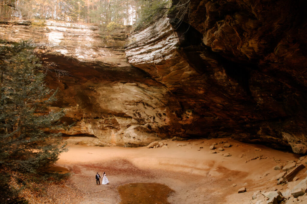 Old Man's Cave Hocking Hills Ohio Adventure Elopement Photographer Ash Cave