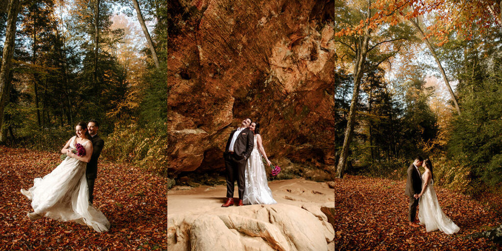 Old Man's Cave Hocking Hills Ohio Adventure Elopement Photographer Ash Cave