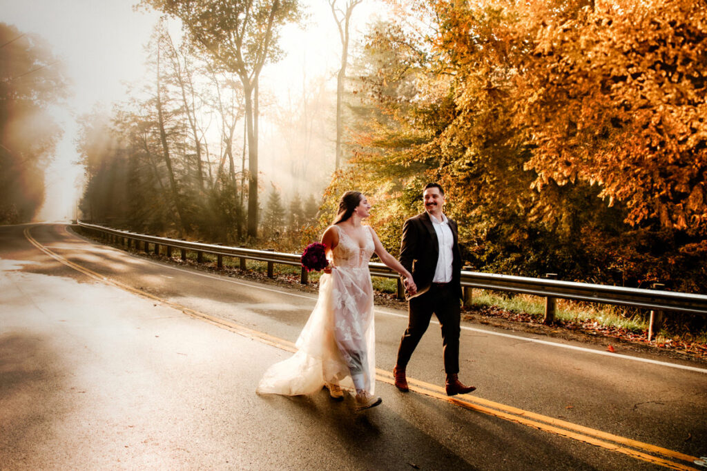 Old Man's Cave Hocking Hills Ohio Adventure Elopement Photographer Ash Cave