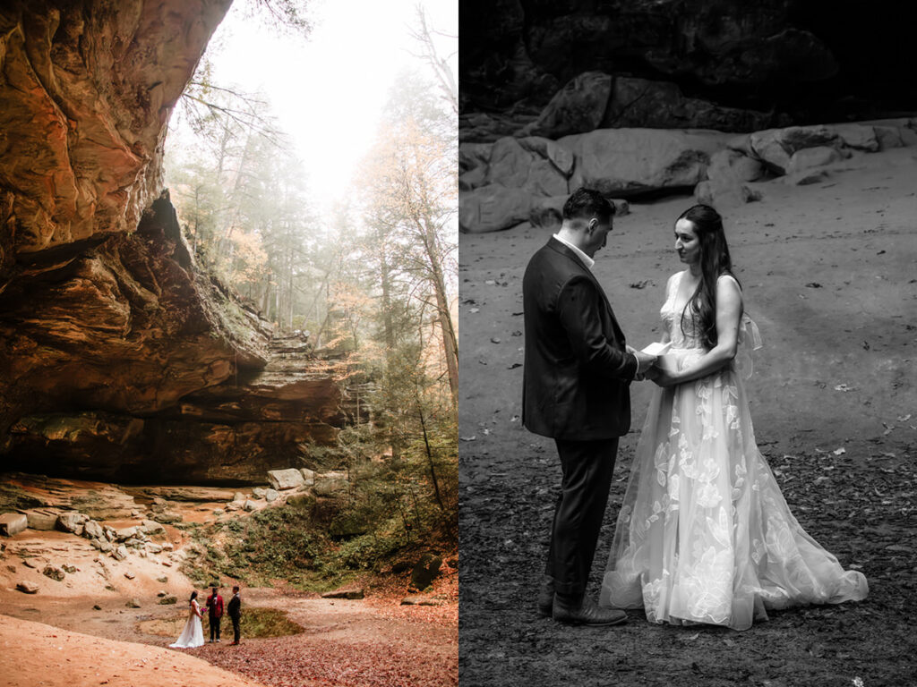 Old Man's Cave Hocking Hills Ohio Adventure Elopement Photographer Ash Cave