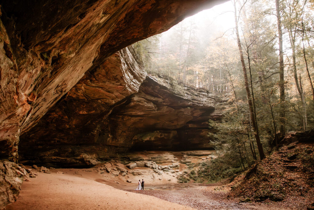 Old Man's Cave Hocking Hills Ohio Adventure Elopement Photographer Ash Cave