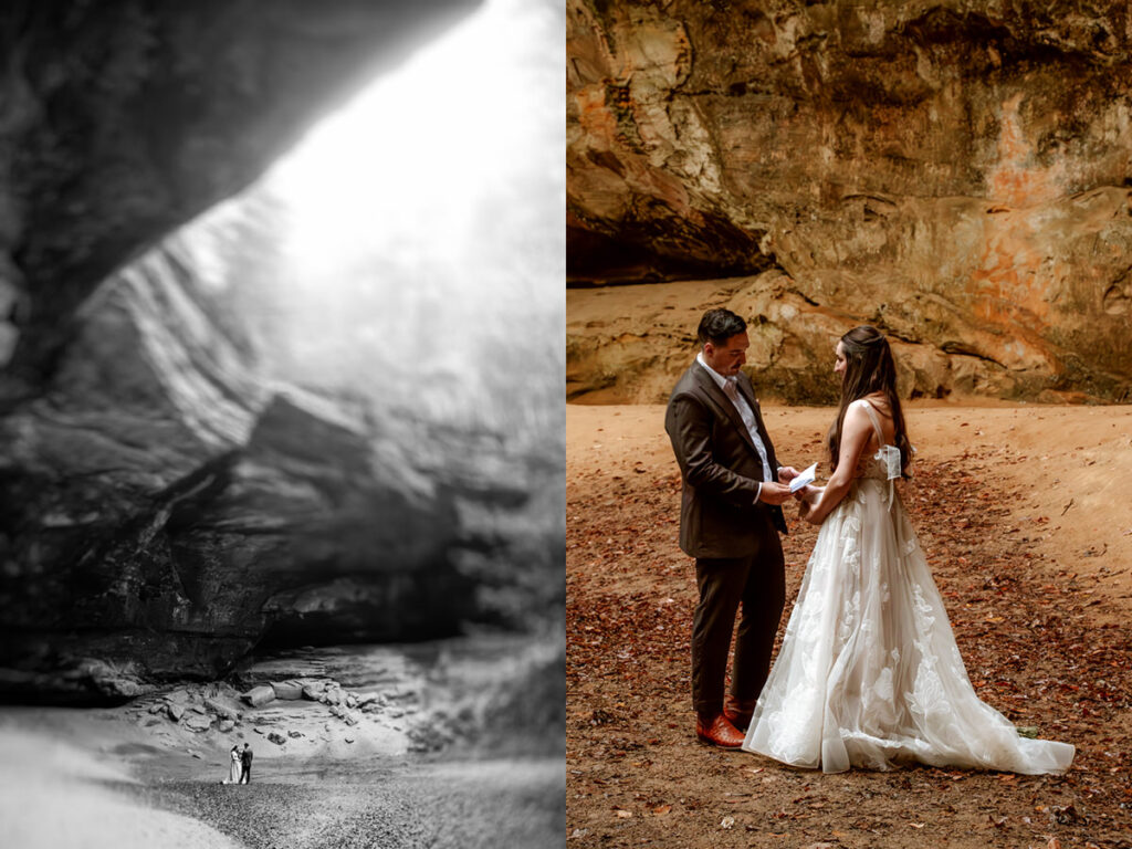 Old Man's Cave Hocking Hills Ohio Adventure Elopement Photographer Ash Cave