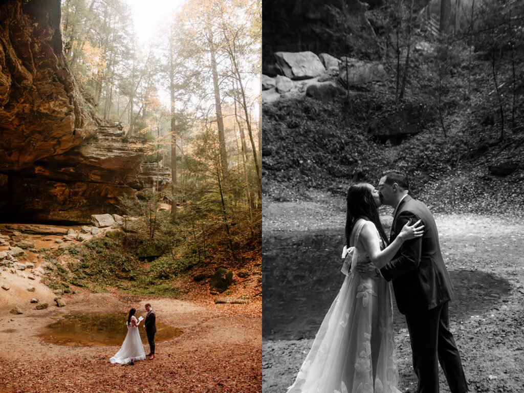 Old Man's Cave Hocking Hills Ohio Adventure Elopement Photographer Ash Cave