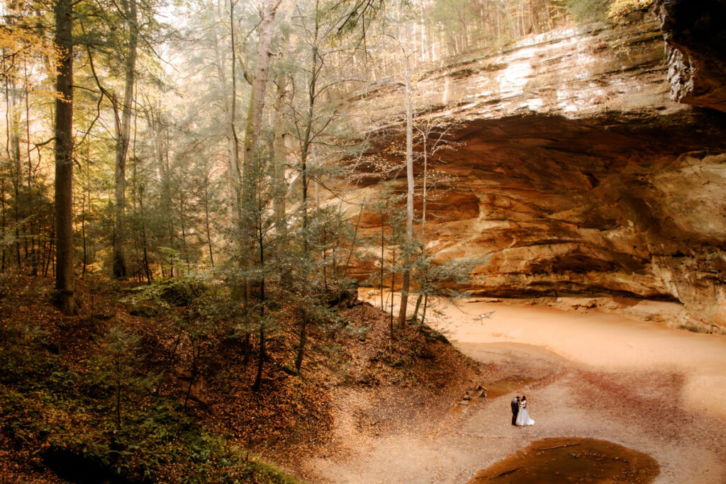 Old Man's Cave Hocking Hills Ohio Adventure Elopement Photographer Ash Cave