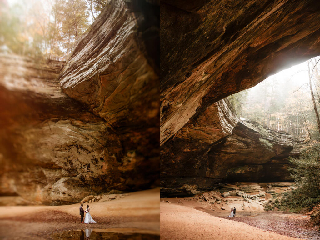 Old Man's Cave Hocking Hills Ohio Adventure Elopement Photographer Ash Cave