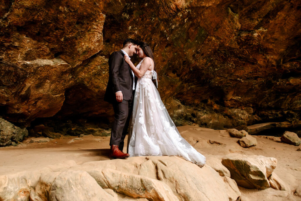 Old Man's Cave Hocking Hills Ohio Adventure Elopement Photographer Ash Cave