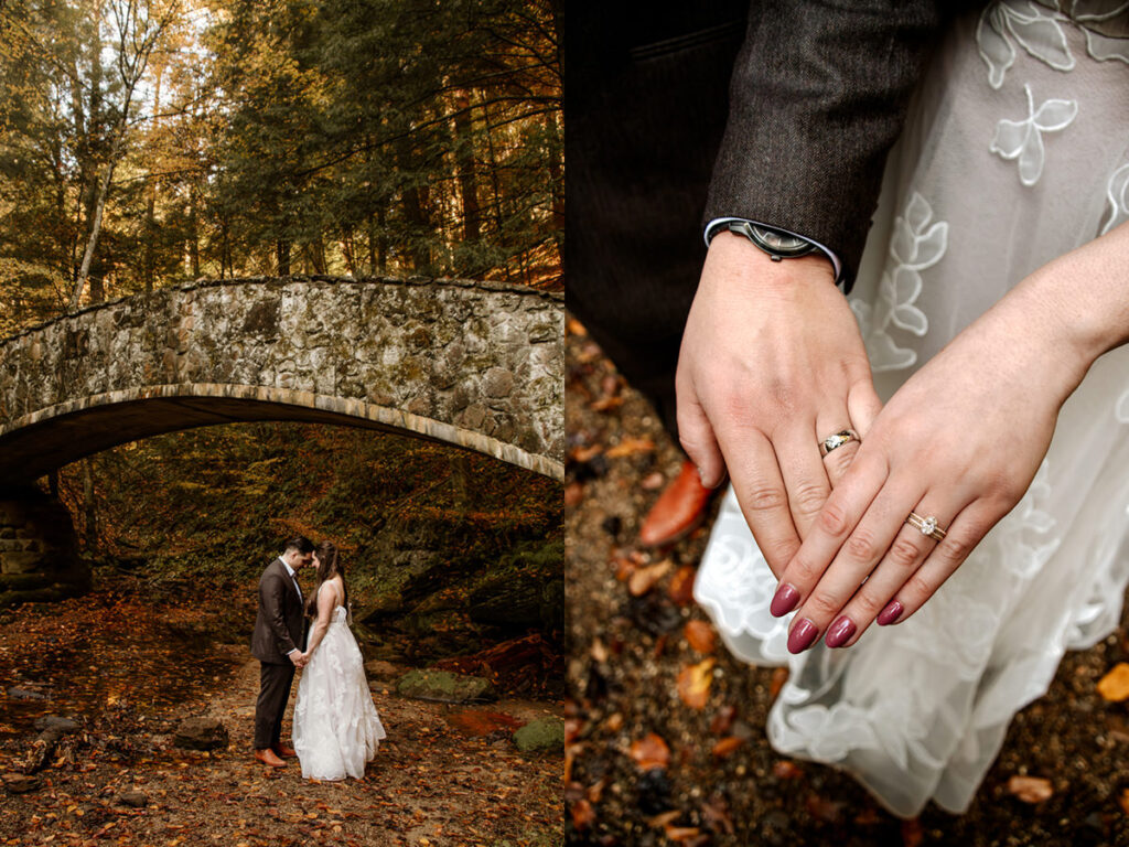 Old Man's Cave Hocking Hills Ohio Adventure Elopement Photographer Ash Cave