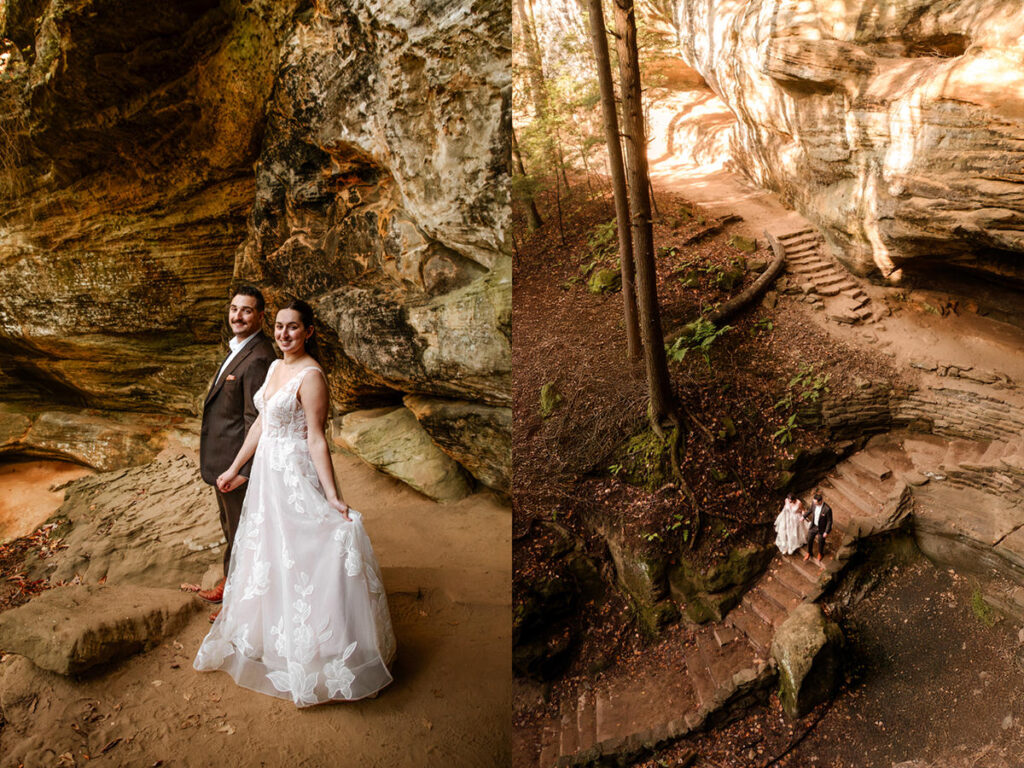 Old Man's Cave Hocking Hills Ohio Adventure Elopement Photographer Ash Cave