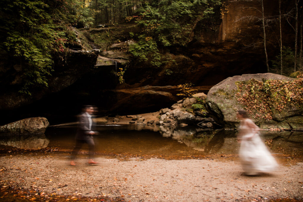 Old Man's Cave Hocking Hills Ohio Adventure Elopement Photographer Ash Cave