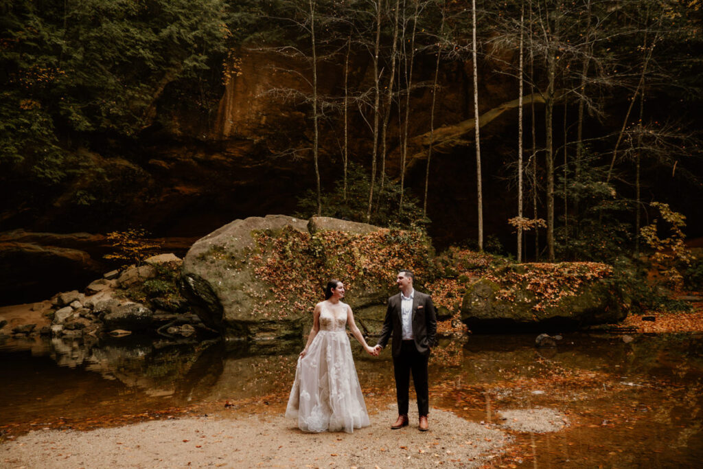 Old Man's Cave Hocking Hills Ohio Adventure Elopement Photographer Ash Cave