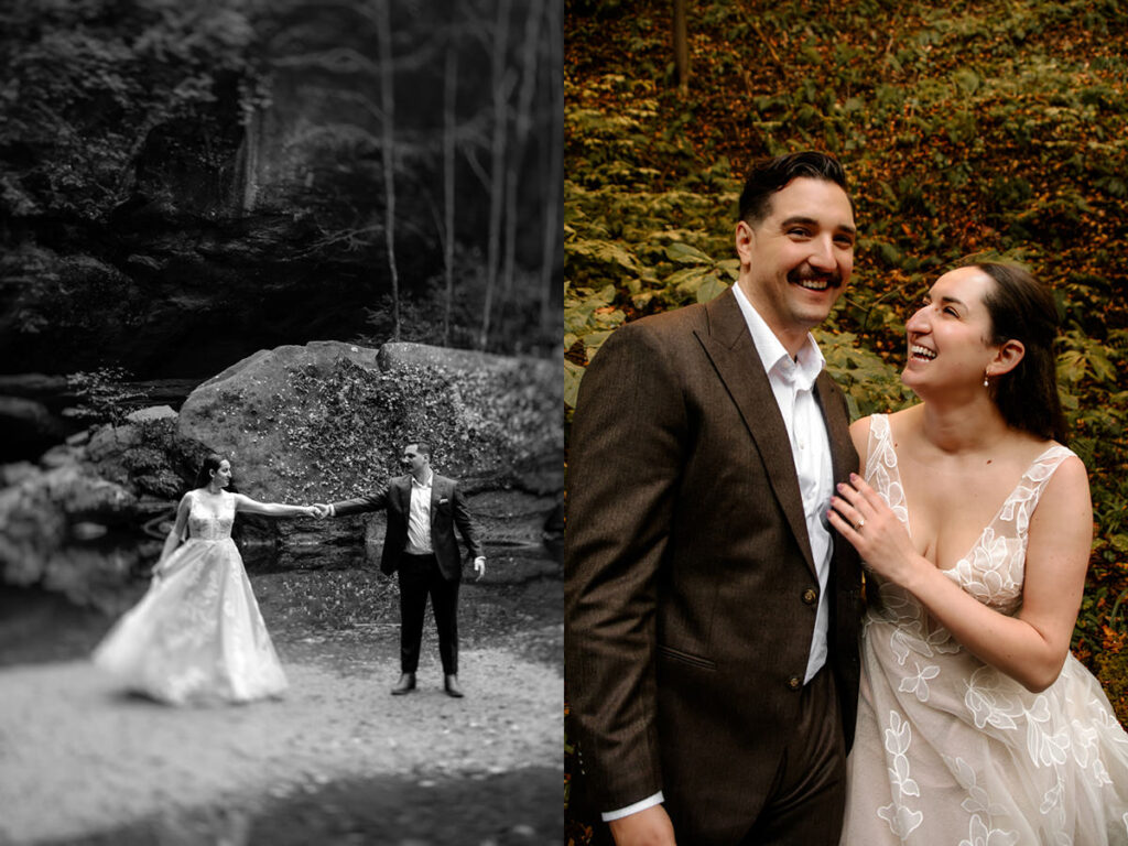 Old Man's Cave Hocking Hills Ohio Adventure Elopement Photographer Ash Cave