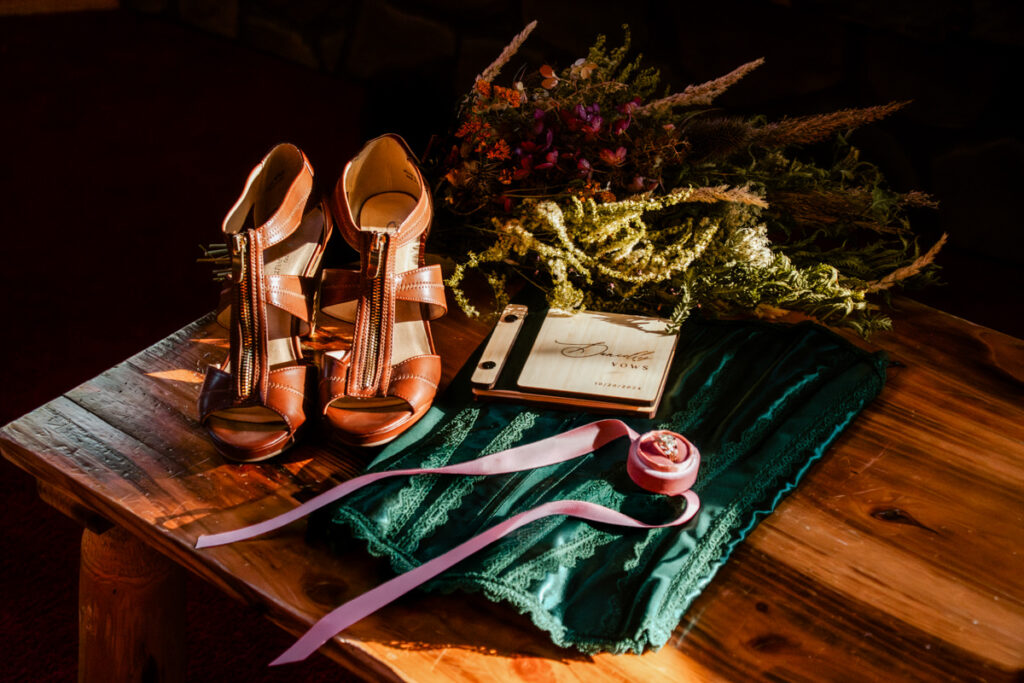 wedding flat lay cottage core hocking hills