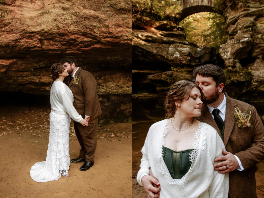 hocking hills ohio micro wedding upper falls old mans cave