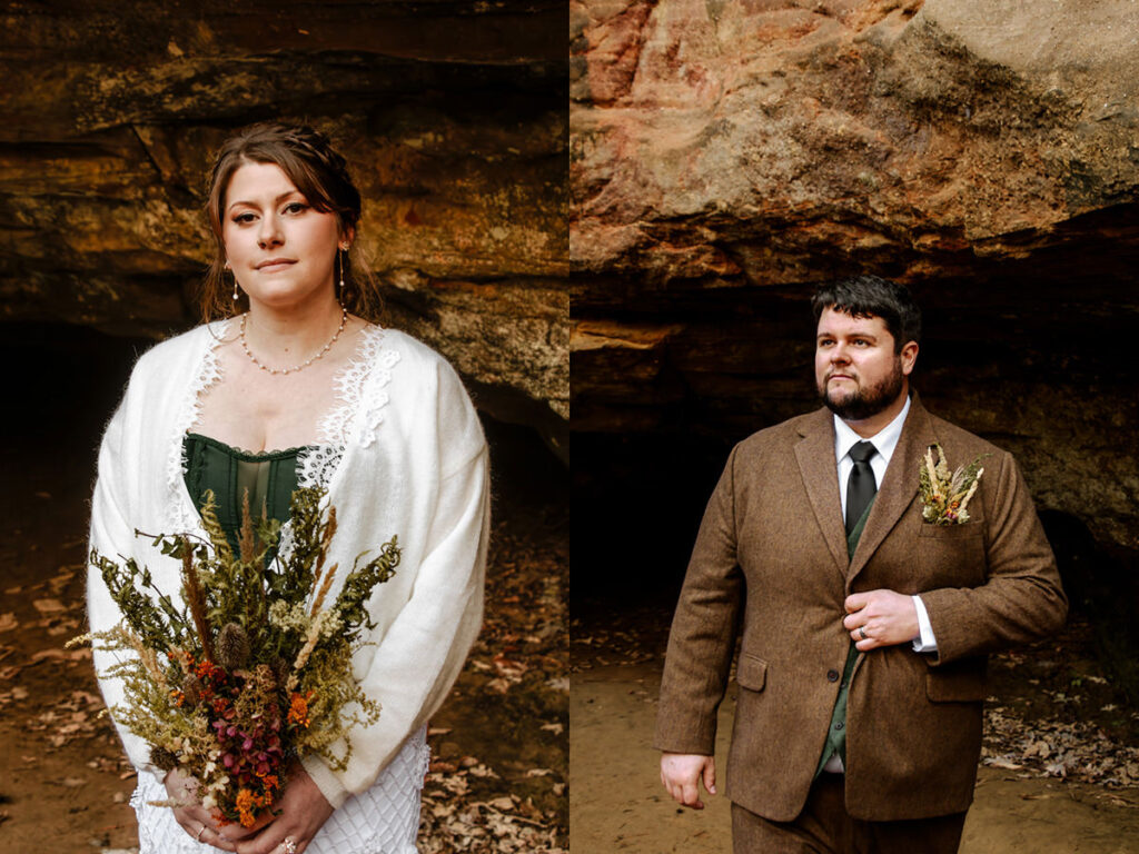 hocking hills ohio micro wedding upper falls old mans cave