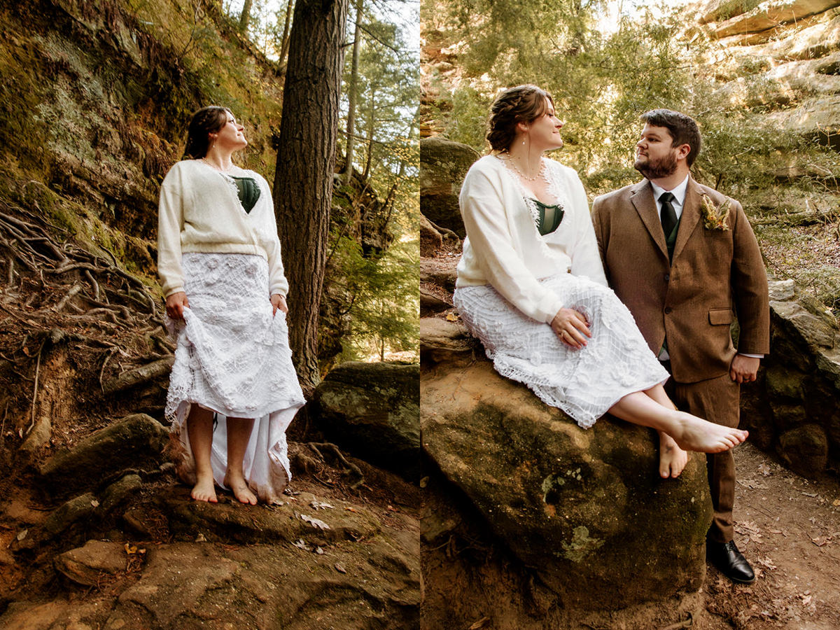 cottage core wedding foraged bouquet barefoot crocheted skirt