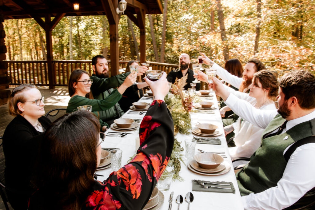 cottagecore wedding tablescape hocking hills ohio reception