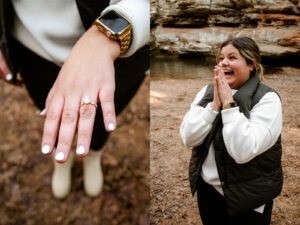 Hocking Hills Old Man's Cave Upper Falls Surprise Engagement Proposal Photographer