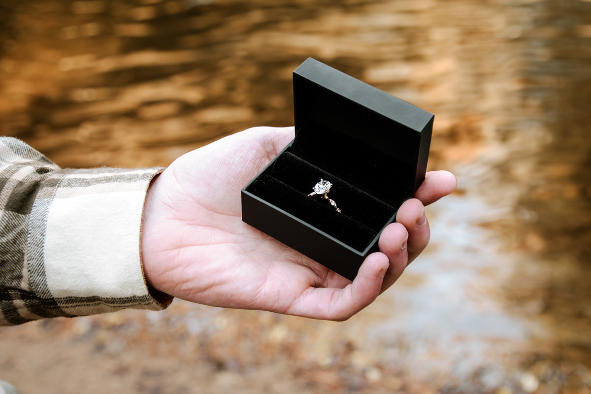 Hocking Hills Old Man's Cave Upper Falls Surprise Engagement Proposal Photographer