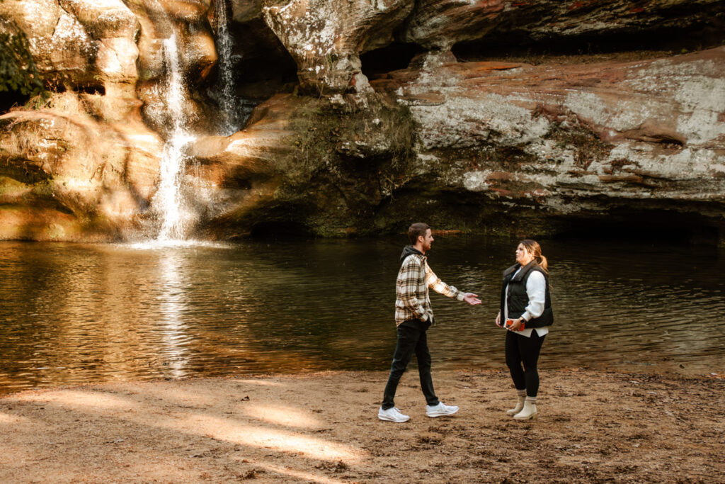 Hocking Hills Old Man's Cave Upper Falls Surprise Engagement Proposal Photographer