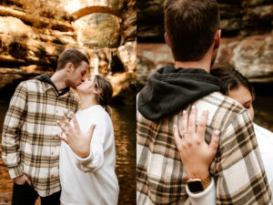 Hocking Hills Old Man's Cave Upper Falls Surprise Engagement Proposal Photographer