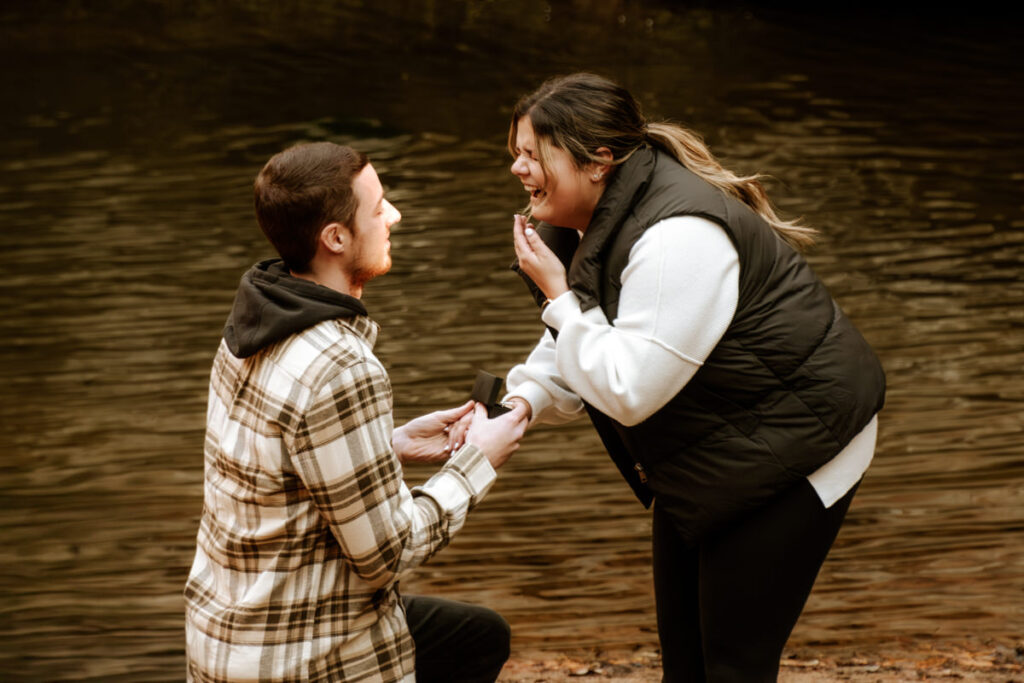 Hocking Hills Old Man's Cave Upper Falls Surprise Engagement Proposal Photographer