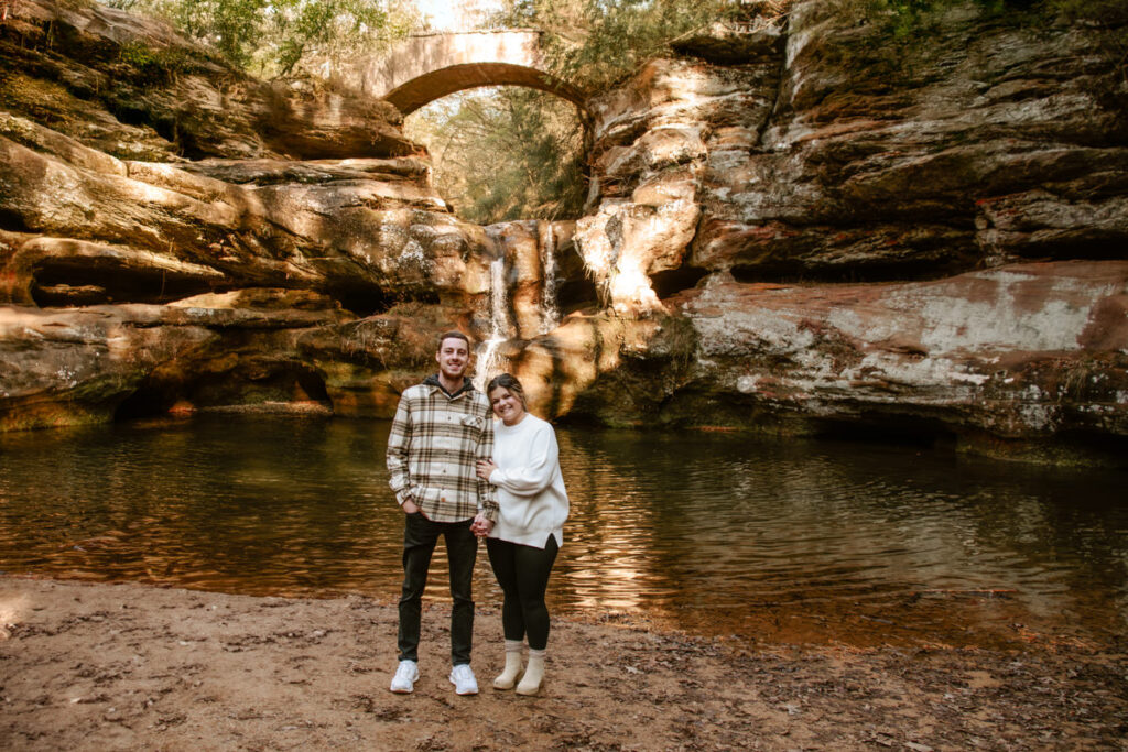 Hocking Hills Old Man's Cave Upper Falls Surprise Engagement Proposal Photographer