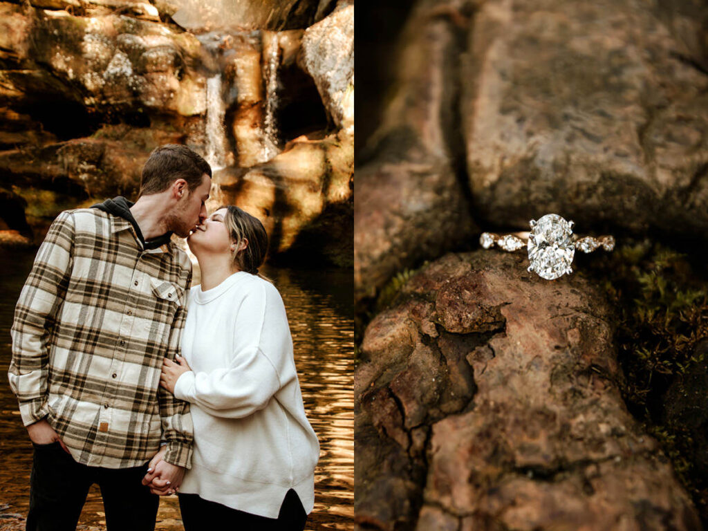 Hocking Hills Old Man's Cave Upper Falls Surprise Engagement Proposal Photographer