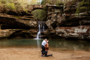 Hocking Hills Old Man's Cave Upper Falls Surprise Engagement Proposal Photographer