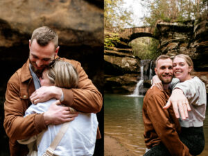 Hocking Hills Old Man's Cave Upper Falls Surprise Engagement Proposal Photographer