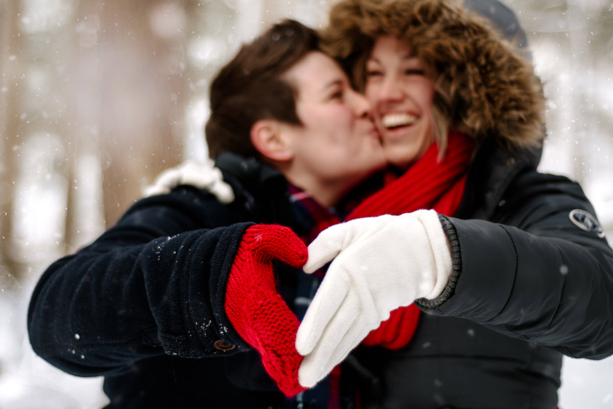 Hocking Hills  Surprise Engagement Proposal Photographer Winter Conkles Hollow