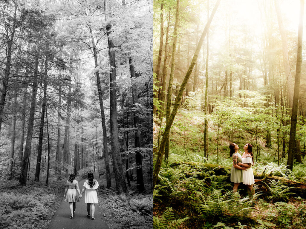 Hocking Hills Treehouse Surprise Proposal Engagement Hot Tub Boudoir