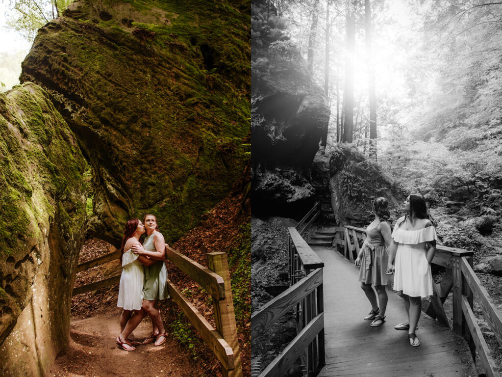 Hocking Hills Treehouse Surprise Proposal Engagement Hot Tub Boudoir