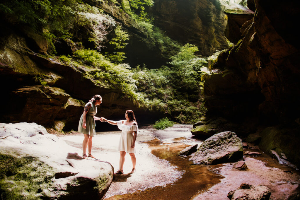 Hocking Hills Treehouse Surprise Proposal Engagement Hot Tub Boudoir