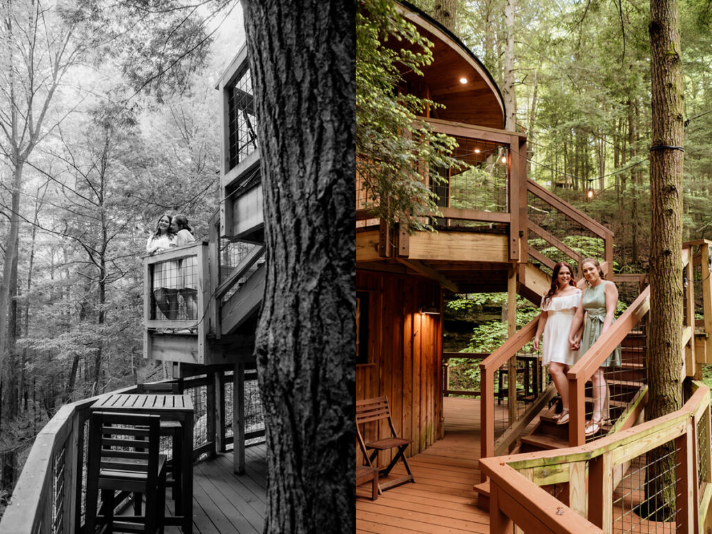 Hocking Hills Treehouse Surprise Proposal Engagement Hot Tub Boudoir