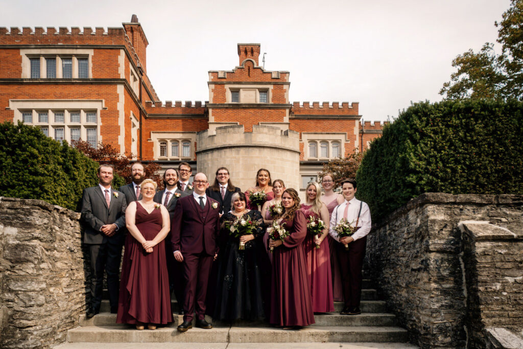 Jeffrey Mansion Dark Romantic Intimate October Fall Autumn Wedding in Columbus, Ohio Elizabeth Nihiser Photography Photographer group photos