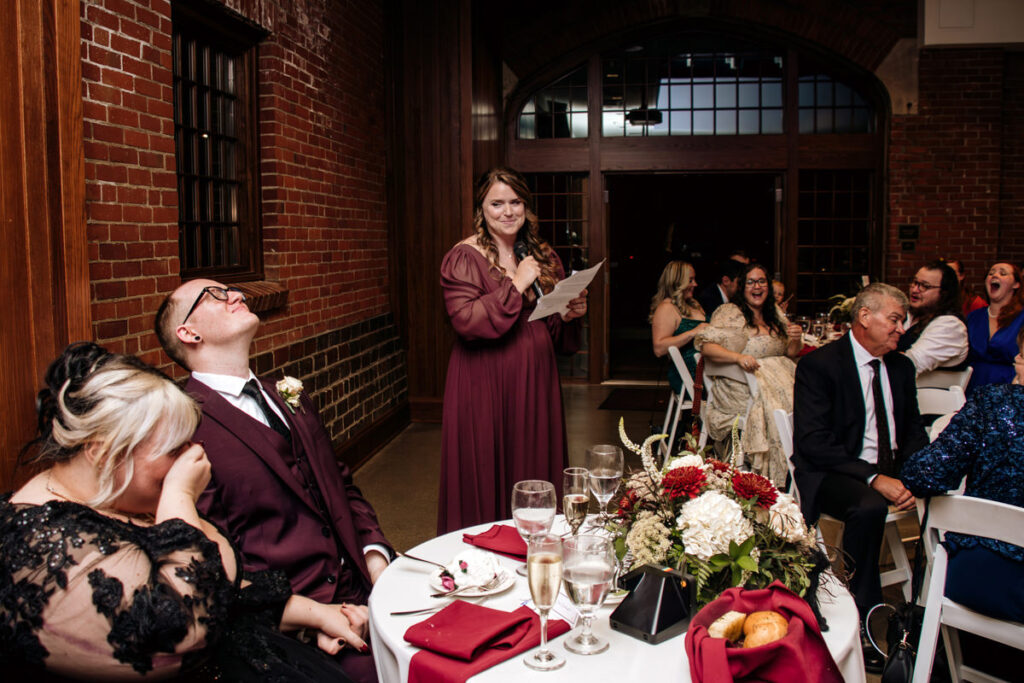 Jeffrey Mansion Dark Romantic Intimate October Fall Autumn Wedding in Columbus, Ohio Elizabeth Nihiser Photography Photographer reception