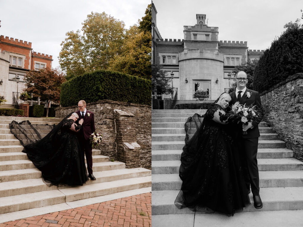 Jeffrey Mansion Dark Romantic Intimate October Fall Autumn Wedding in Columbus, Ohio Elizabeth Nihiser Photography Photographer portraits