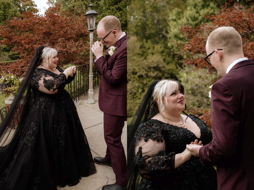 Jeffrey Mansion Dark Romantic Intimate October Fall Autumn Wedding in Columbus, Ohio Elizabeth Nihiser Photography Photographer