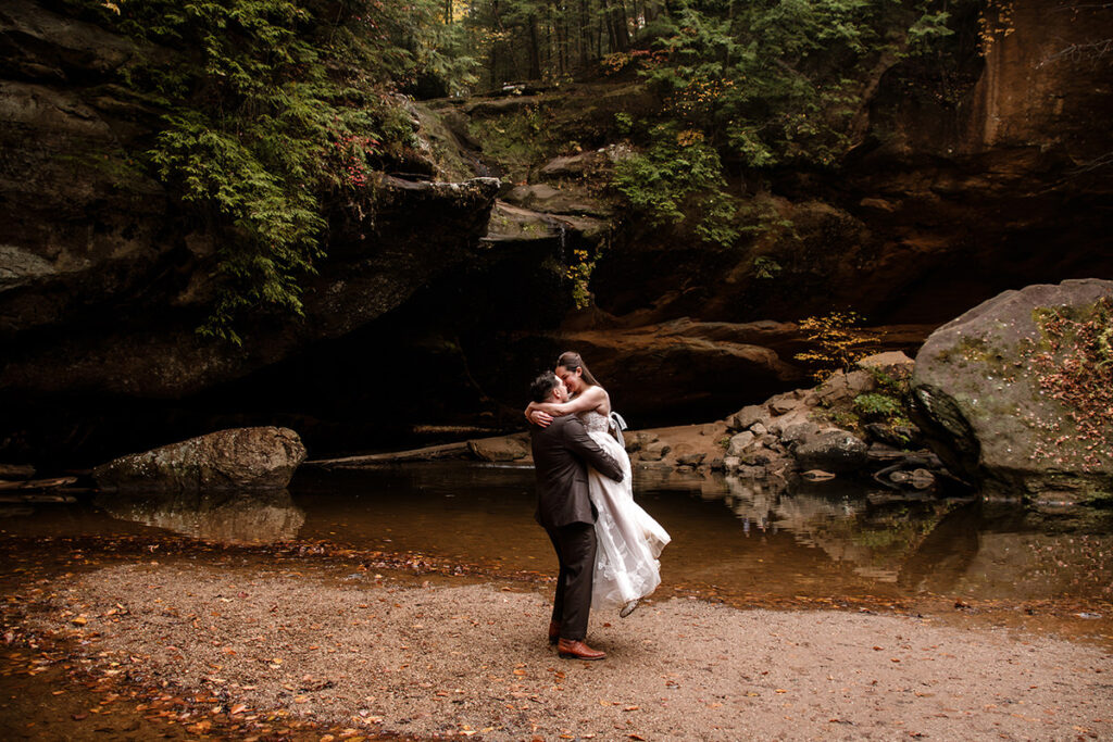 Old Man's Cave Hocking Hills Ohio Adventure Elopement Photographer